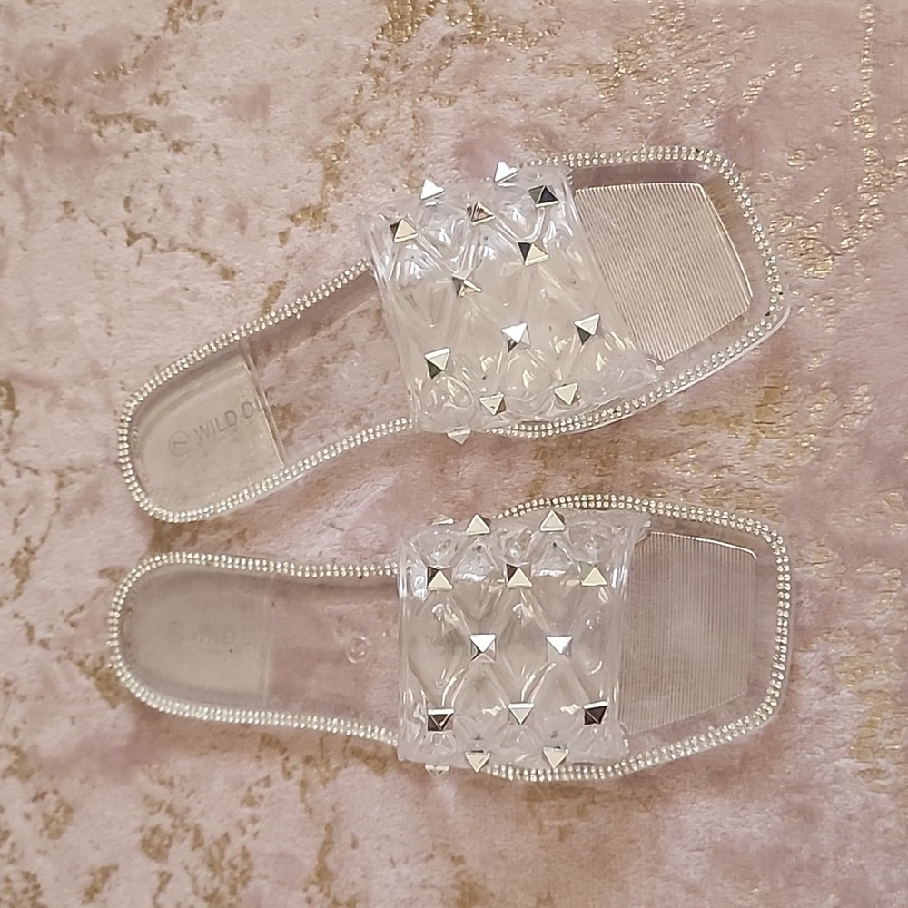 SANDALS | Womens Clear Sandals With Studs